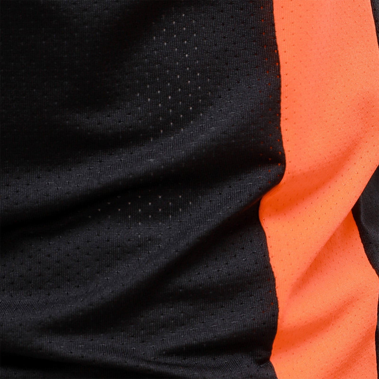 Dolkfu Short Sleeve Men Shirt Orange Color Block Athletic T Shirt Fitted Crew Neck Breathable Mens Graphic Tees,2X