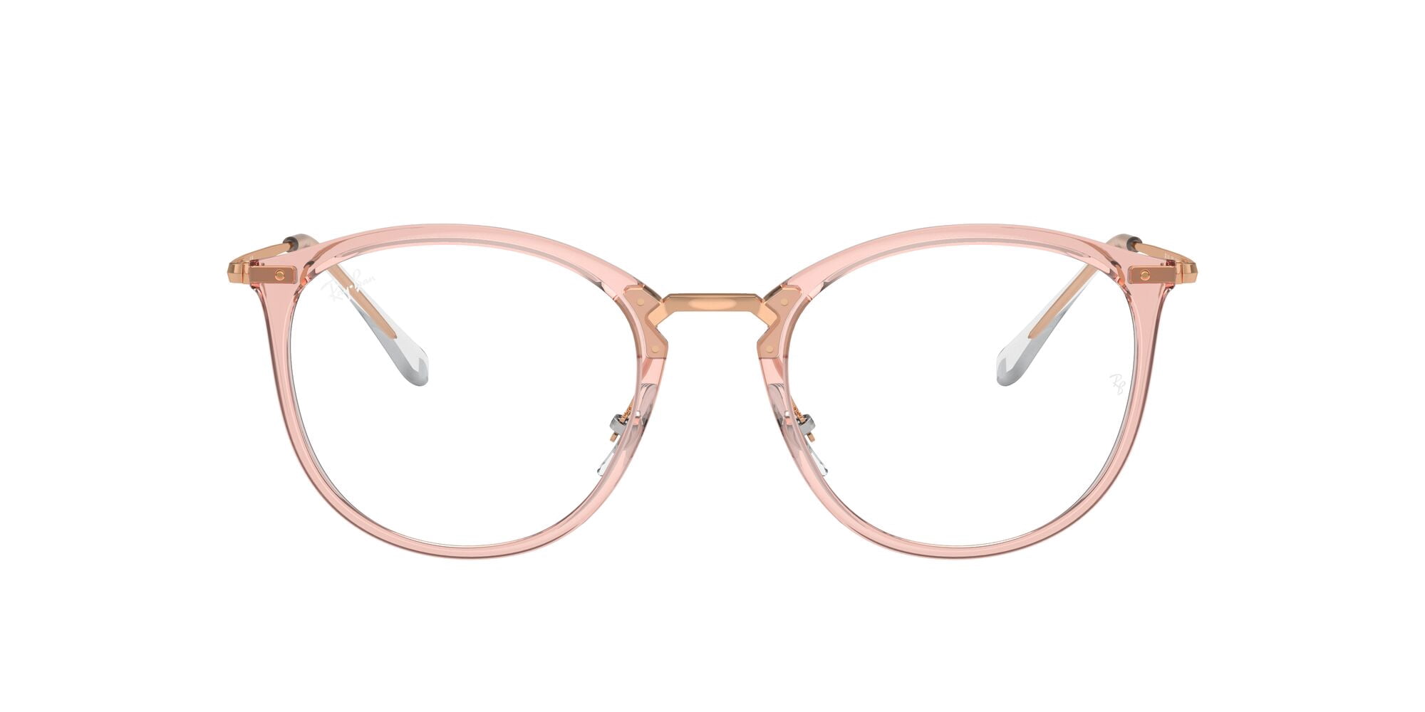 Ray-Ban Prescription Eyeglasses with Case, Transparent Pink with Demo Lens, Size 51