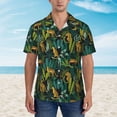 thumbnail image 4 of Lsque Jungle Leopard Yellow pattern Hawaiian Shirt for Men, Unisex Summer Beach Casual Short Sleeve Button Down Shirts-Medium, 4 of 9