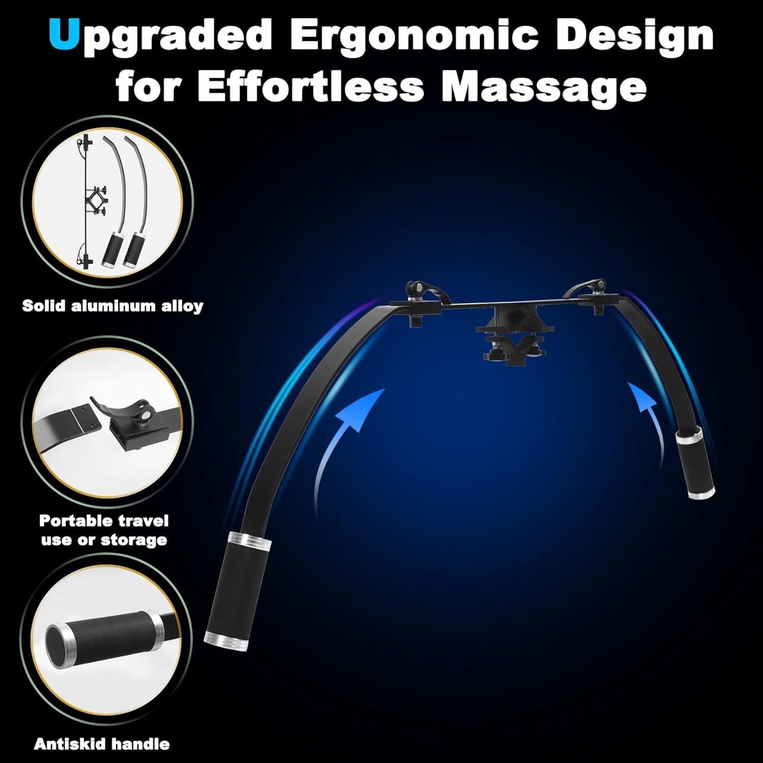 Upgraded Massage Gun Holder with Extension Handle for Deep Tissue Back Pain Relief and Full Body Muscle Recovery