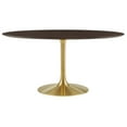 thumbnail image 2 of Modway Lippa 60" Oval Wood Grain Dining Table in Gold Cherry Walnut, 2 of 7
