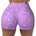 thumbnail image 2 of Goofa Lilac Glittering Printed Workout Shorts Women Seamless Scrunch Butt Lifting High Waisted Gym Booty Shorts Elastic Workout Shorts-XX-Large, 2 of 8