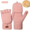 thumbnail image 2 of LangJing Winter Fingerless Gloves Mittens Women Cute Warm Knitted Gloves Convertible Mittens Flap for Texting Driving, 2 of 4