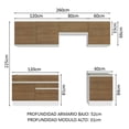thumbnail image 3 of Cocina Integral Completa Madesa Glamy Blanco/Marrón 260cm, 3 of 5