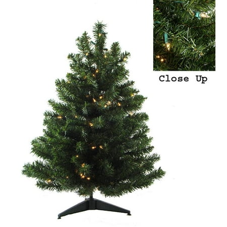 Natural Christmas Decorating 3' Pre-Lit Natural Two-Tone Pine Artificial Christmas Tree - Clear Lights ()
