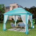 thumbnail image 3 of GAZEBETER 11' x 11' Pop up Gazebo with 4 Sidewalls Mosquito Netting-Waterproof and UV Resistant for Patios,Weddings,Blue, 3 of 9