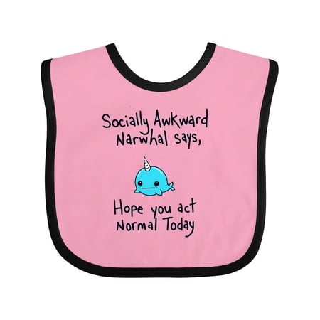 

Inktastic Awkward Narwhal Gift Baby Boy or Baby Girl Bib