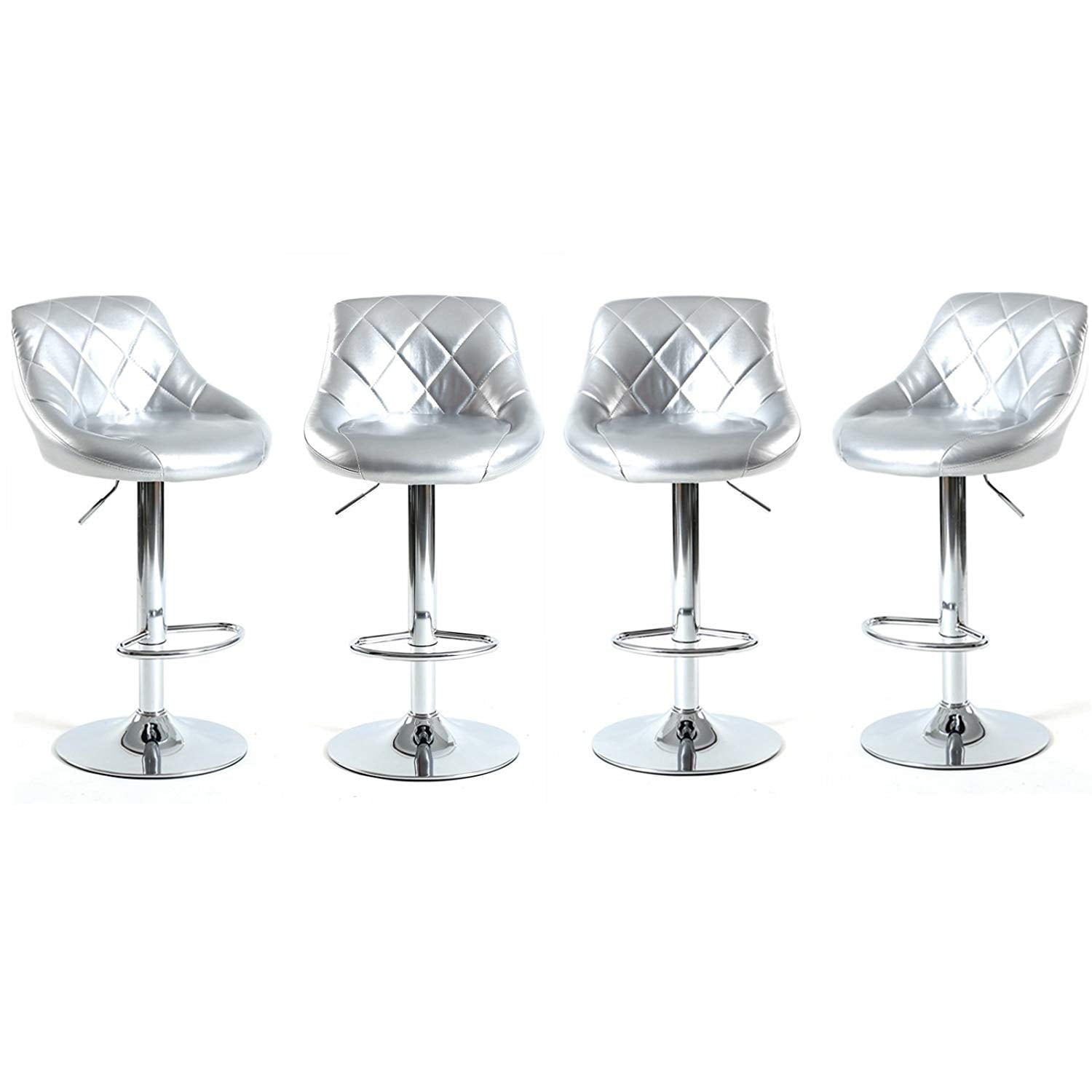 Magshion Faux Leather Bar Stools Adjustable 360 Degree Swivel Backrest