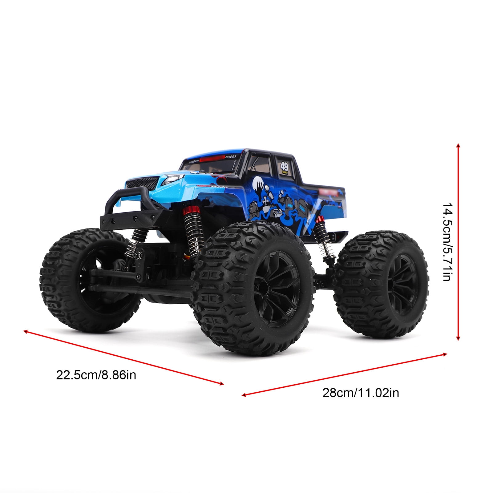 Off Road RC Car Rc 1/18 RC Car, 2.4G 4WD 29KM/H High Speed Remote Control Truck, All Terrain Off Road Vehicle with LED Lights