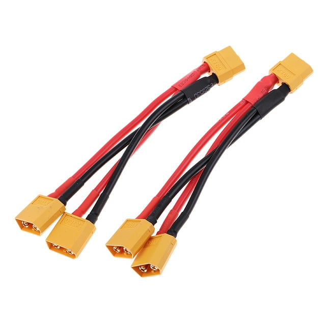 2 Piezas XT60 A Doble Enchufe Conector Paralelo Y Cable Divisor Cable 14AWG 100 Mm Zulema XT60 Macho a Hembra