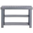 thumbnail image 2 of SONGMICS Banc de Rangement pour Chaussures en Bambou à 3 Niveaux pour Entrée, Gris, 2 of 7