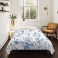 thumbnail image 4 of Blue White Spring Floral Large Tapestry for Bedroom Wall Hanging Tapestry, Summer Botanical Birds Ceiling Backdrop Tapestries Poster Blanket Wall Decor for Teens Room Living Room Dorm 86" x 104", 4 of 8