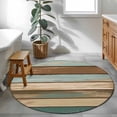 thumbnail image 3 of Round Rugs 3.3Ft, Blue Brown Green Farmhouse Round Area Rug Washable Indoor Throw Carpet, Retro Vintage Wood Soft Non Slip Circle Rug for Laundry Room Patio Home Decor Aesthetic, 3 of 8