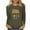 Army Green, variant on BangWanChi Long Sleeve Shirts for Women Women's Casual Fashion Full Year Birthday Printed Round Neck Long Sleeved Tops/shirt