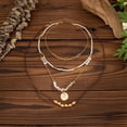 thumbnail image 6 of NICKSUN Vintage Boho Beaded Clavicle Chain Necklace Sun Pendant Stackable Necklace Long Multi-layered Bead Tassel Necklace Summer Beach Jewelry for Women, 6 of 9