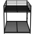 thumbnail image 6 of Low Bunk Bed Full over Full, Metal Bunk Bed Frame with Full-Length Guardrails and Side Ladder, Heavy Duty Floor Bunk Bed, Space-Saving Loft Bunk Bed, No Box Spring Needed, Black, 6 of 7
