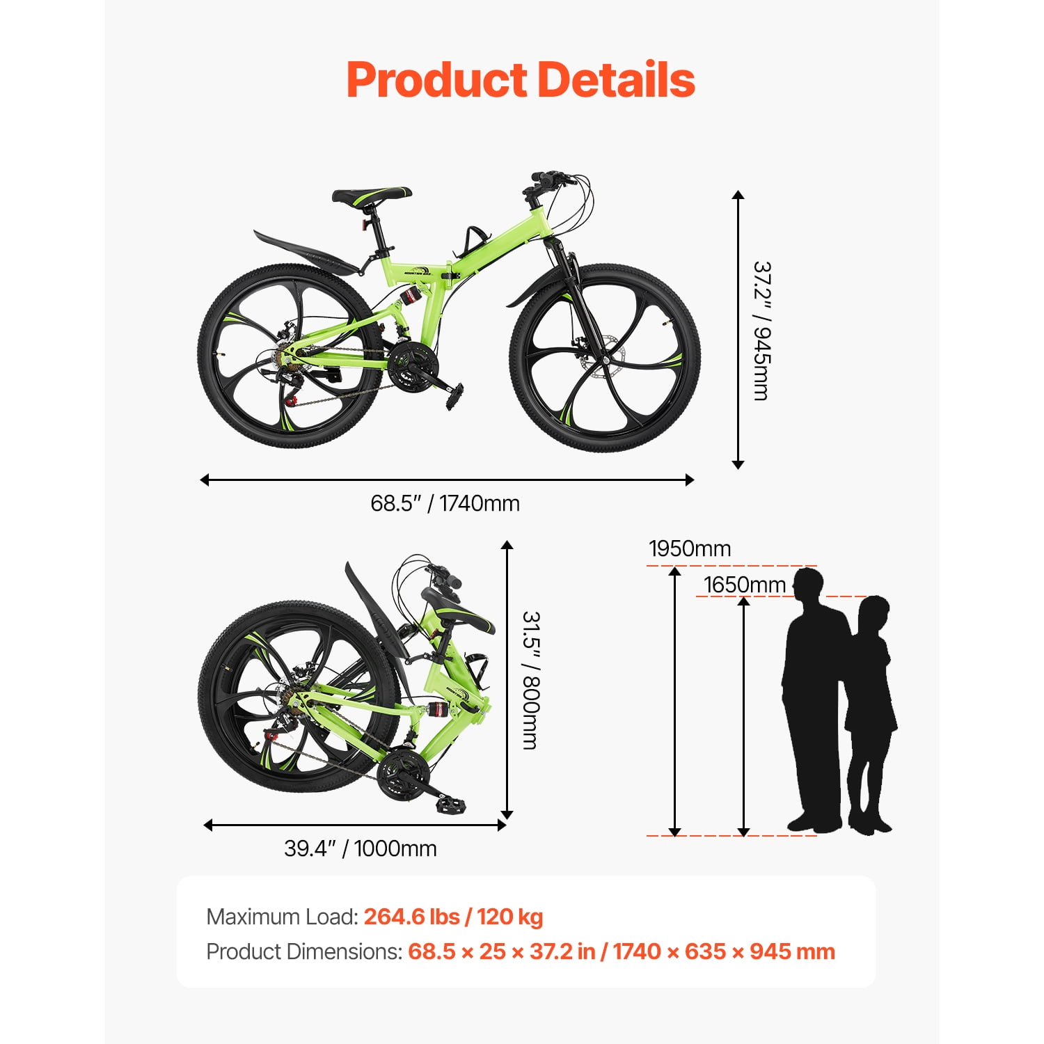KFFKFF 26-inch Collapsible Mountain Cycle, MTB Bike featuring Comprehensive Shock Absorption, 21-gear Transmission, Cushioned Seat, Disk Braking System, Robust Carbon Steel Body
