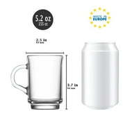 Lav Glass Tea Cups Set with Handle, Clear Tea Glasses Set of 6, 3.25 fl oz