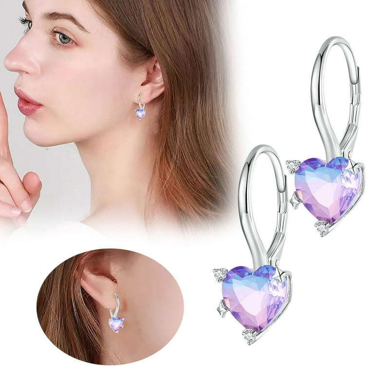 保障できる Hzjzj S925 Sterling Silver Love Earrings Plated With ピアス