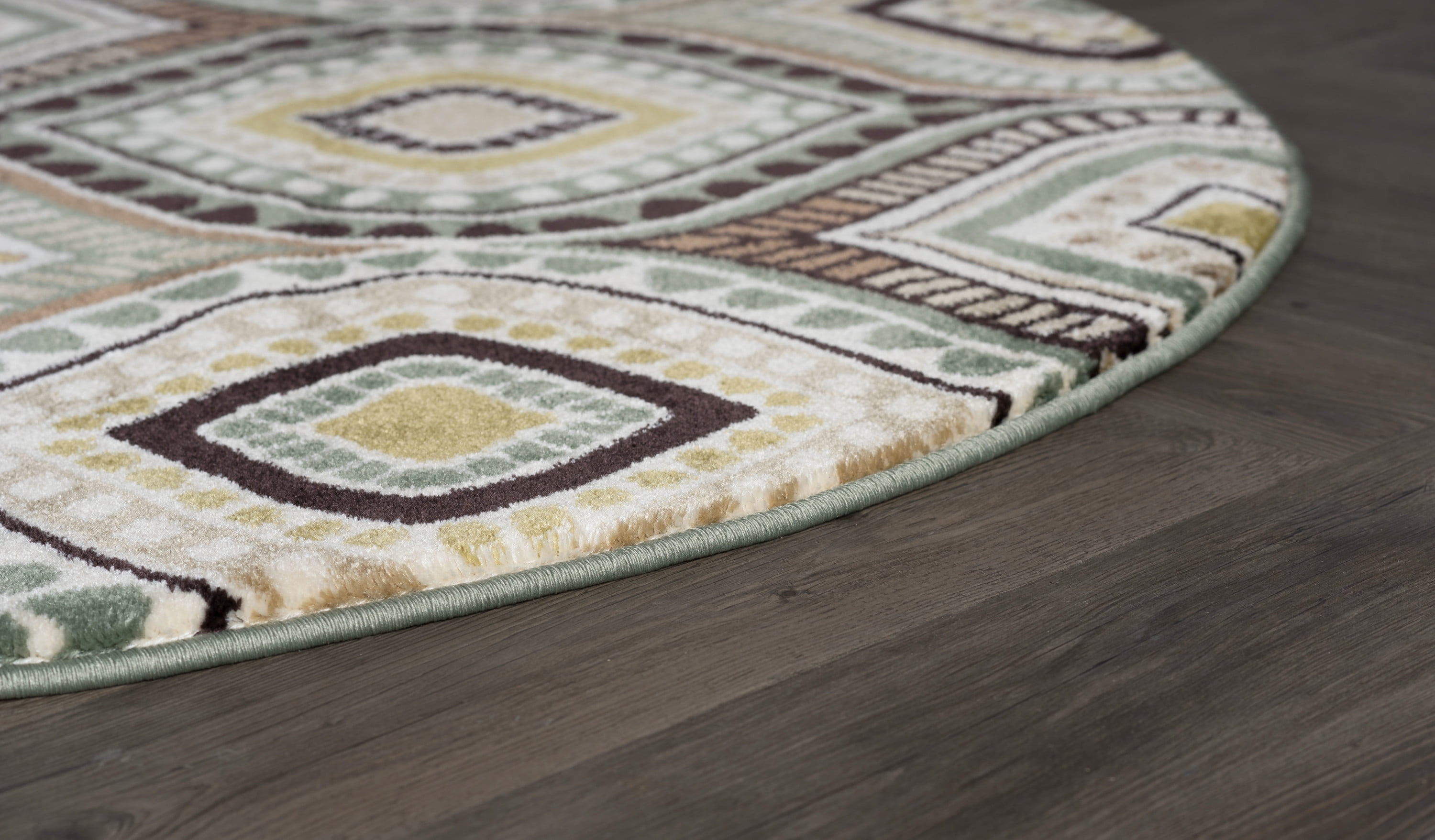 Capri Contemporary 8' Round Multi-Color Polypropylene Indoor Area Rug