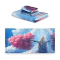 thumbnail image 2 of BZSMCE 3piece Bath Towel Sets Hand Bath Towels Fashion Cherry Blossom Serenity Printed Towel Sets, 2 of 8
