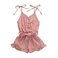 thumbnail image 3 of 1-6 Ans Barboteuse Bébé Fille Imprimé Cœur Combinaison Été Vêtements, 3 of 5