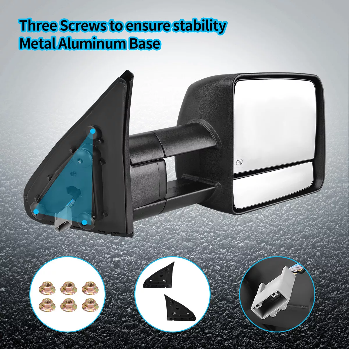 Ledkingdomus Power Heated Tow Mirrors for Toyota 07-17 Tundra 08-17 Sequoia LED Turn Signal