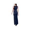 thumbnail image 2 of Adrianna Papell Womens Satin V-Neck Evening Dress Navy 10, 2 of 3