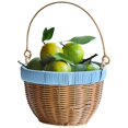 thumbnail image 3 of Light Brown Decorative Basket with Metal Handle for Storage and Organization in Bedroom or Office, 3 of 4