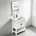 thumbnail image 1 of Gabinete de Baño de Lavamanos y Espejo, Armario con 2 Puertas para Baño con Estante, Grifos de Agua Caliente y Fría, Tuberías de Desag, 61 * 40 cm (Negro), 1 of 8