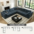 thumbnail image 3 of 118" V Shaped Corner Modern Sofa Modular Sectional Cloud Couch,Deep Seat Upholstered Couches with Plush Corduroy Fabric for Living Room Furniture,Bedroom and Apartment,No Assembly Required,Blue, 3 of 8