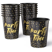 Amscan Reusable Plastic Party Cups 16 oz 12 Ct – Party Time Confetti – Stackable BPA-Free Cups