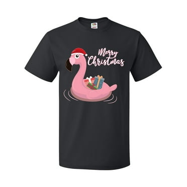 Inktastic Flamingo Merry Christmas T-Shirt