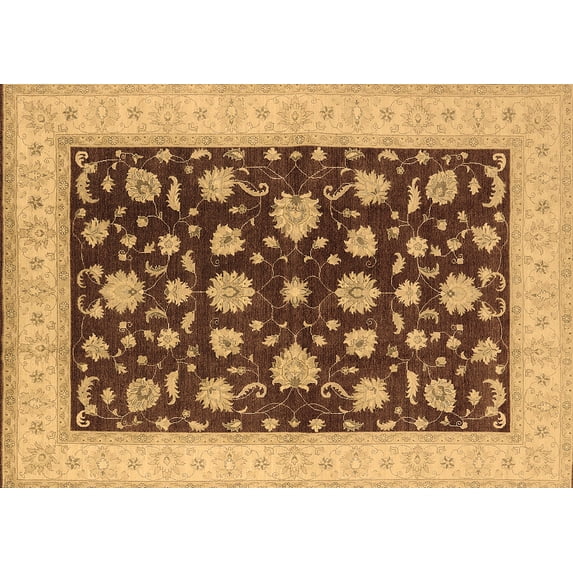 Ahgly Company Indoor Rectangle Oriental Brown Industrial Area Rugs, 5' x 7'
