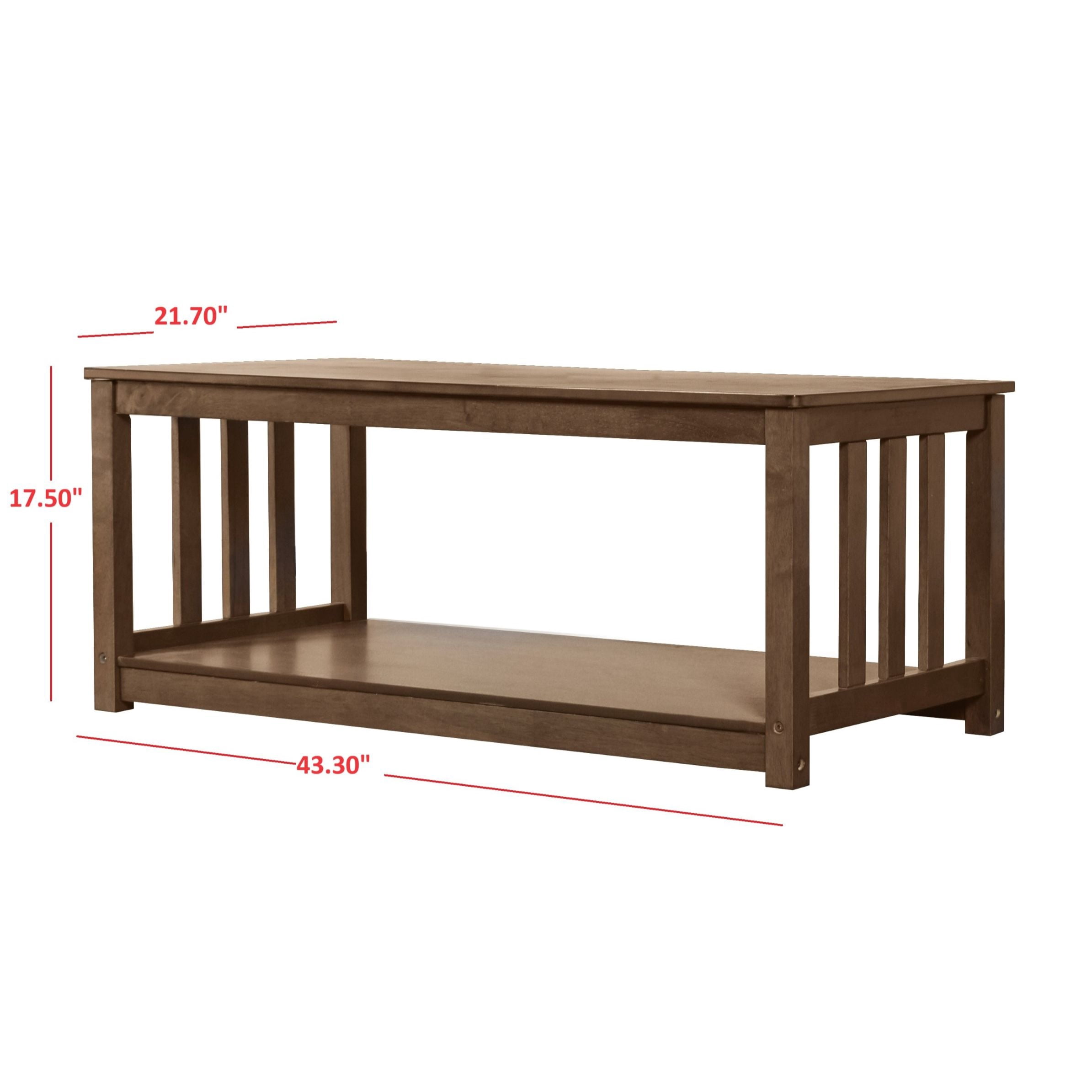 Home Design Ottawa 3-Piece Coffee Table Set with Rectangular Coffee Table and 2 Matching End Tables, Streamlined Side Design with Bottom Shelf for Living Room, Brown