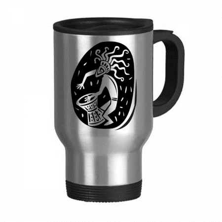 

Ancient Egypt Pharaoh Outline Travel Mug Flip Lid Stainless Steel Cup Car Tumbler Thermos