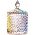 thumbnail image 1 of 300m/10OZ Candy Dishes with Lids Glass Candy Jar Diamond Cookie Tin Jar Crystal Sugar Cube Bowl Tray Food Containers Candy Buffet Decorative Jars for Wedding Party Display Apothecary Pot (Colorful), 1 of 6