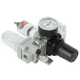 thumbnail image 1 of Air OilWater Separator DualUnit Aluminum Alloy Body Iron Cup Protective Cover Pressure Gauge, 1 of 7