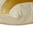 thumbnail image 2 of Decorative Gold 12"x16" (30x40 cm) Lumbar Pillow Cover, Linen & Velvet Color Blocking & Patchwork Oblong Pillow, Striped Pattern Modern Style - Swathe Gold, 2 of 10