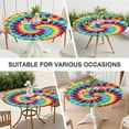 thumbnail image 7 of Colorful Tie Dye Pattern Round Fitted Tablecloth with Elastic Edge,Dining Table Cover Waterproof,Outdoor Round Tablecloth for Camping,Dining,Indoor and Outdoor, 7 of 7