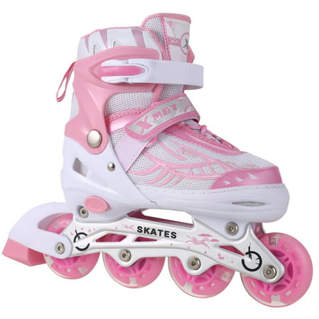 Kid's Adjustable Inline Skates on Flashing Wheels, Stylish Rollerblades for Beginners boys and girl 