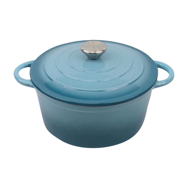 D Enameled Cast Iron Dutch Oven 7.87 Inch Heavy Duty Pot With Lid for Stewing Braising Baking 7.87X7.87 Inches