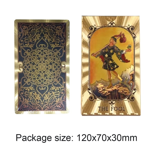 Cartas De Tarot Cartas de tarot doradas Baraja de cartas de tarot a prueba de agua para amigo aficionado (negro dorado) Ndcxsfigh Para Estrenar