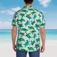 thumbnail image 4 of Pofeuu Green Sea Turtle Print Hawaiian Shirt for Men Sleeves Casual Button Down Summer Beach Dress Shirts T-Shirts,Large, 4 of 7