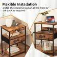 Furologee Nightstand Set of 2 with Charging Station, End Table with USB Ports & Power Outlets, 3