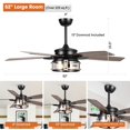 thumbnail image 5 of Parrot Uncle 52" Rustic Black Wood 5-Blade Indoor Ceiling Fan with Remote, 5 of 5