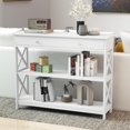 thumbnail image 4 of GOFLAME 39" Console Sofa Table with Drawers, 3-Tier Narrow Entry Table with Storage Shelves for Living Room Behind Couch, Entryway, Hallway (White), 4 of 18