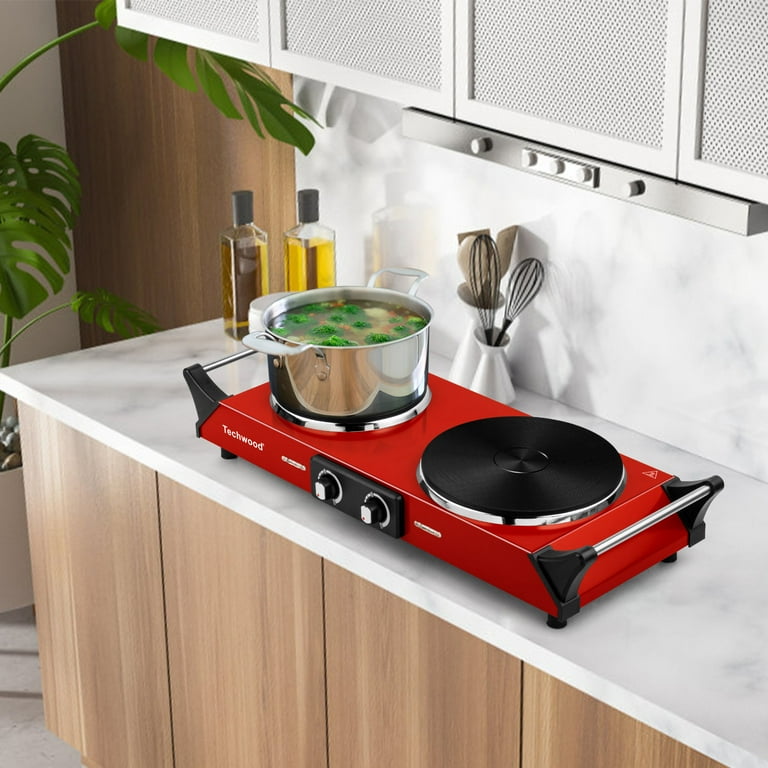 Techwood 1800W Double Countertop Stovetop, Portable Electric