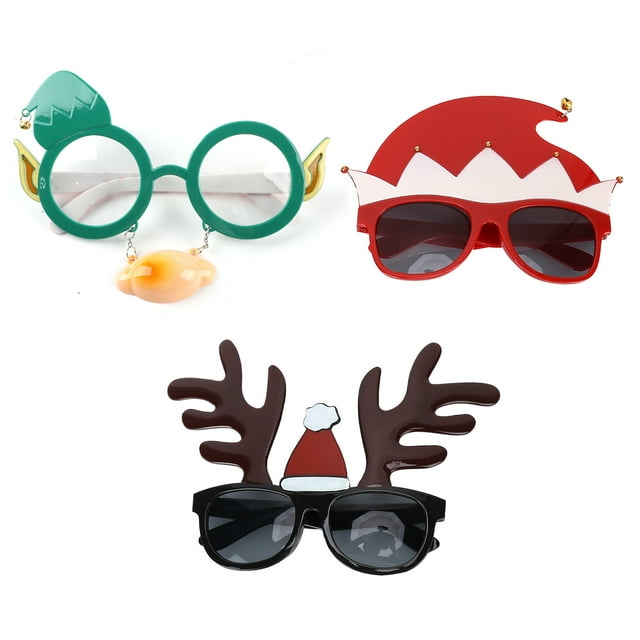 Gafas de Navidad para niños y adultos, decoración única y exquisita para gafas de fiesta, 3 uds.