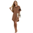 thumbnail image 5 of MINTREUS Women's Nightgown Short Sleeve Nightshirt V Neck Sleep Shirt Loose Loungewear Casual Sleepwear S-3X, 5 of 7
